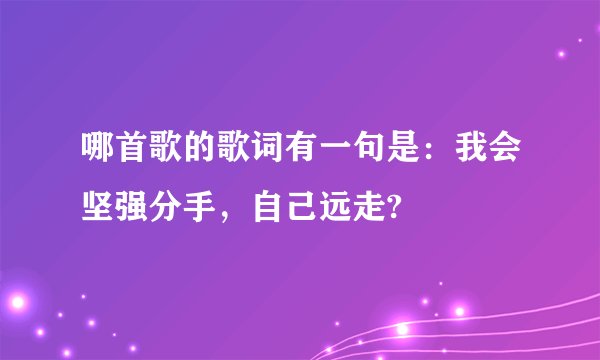 哪首歌的歌词有一句是：我会坚强分手，自己远走?
