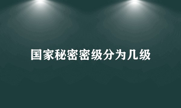 国家秘密密级分为几级