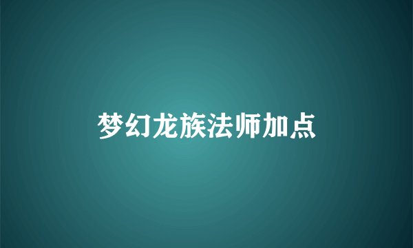 梦幻龙族法师加点