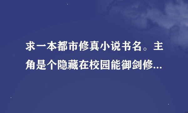 求一本都市修真小说书名。主角是个隐藏在校园能御剑修真者，带着他的女人飞过好多次，有几章是他和一个拿