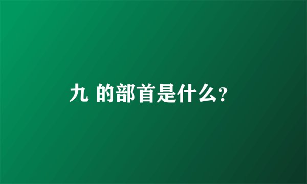 九 的部首是什么？
