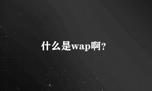 什么是wap啊？