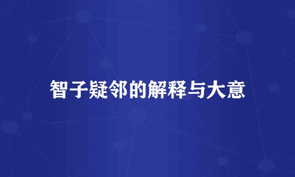 智子疑邻的解释与大意