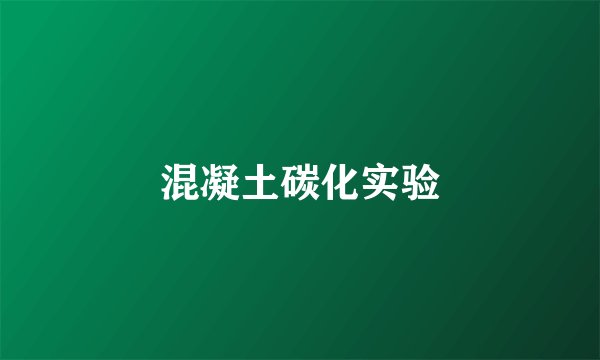 混凝土碳化实验