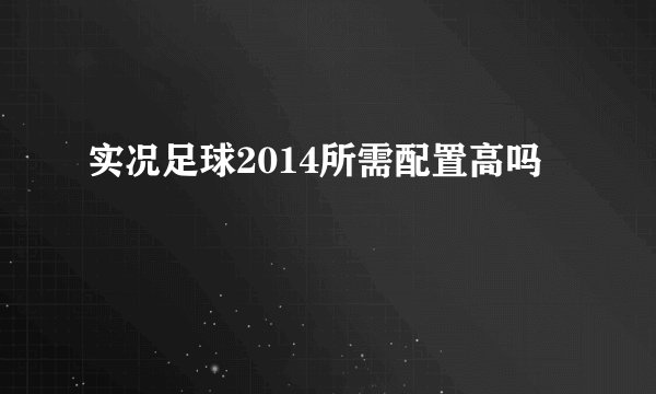 实况足球2014所需配置高吗