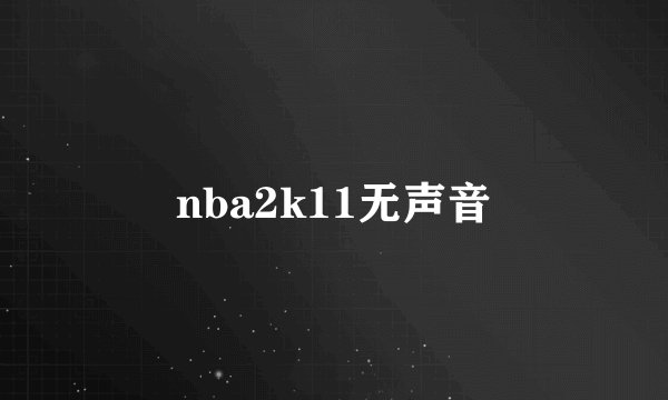 nba2k11无声音