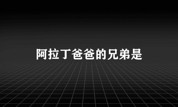 阿拉丁爸爸的兄弟是
