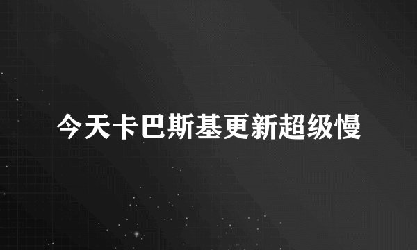 今天卡巴斯基更新超级慢