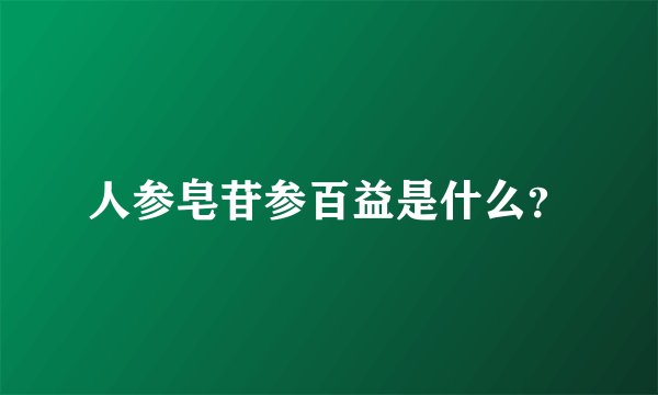 人参皂苷参百益是什么？