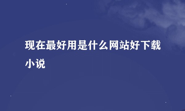 现在最好用是什么网站好下载小说