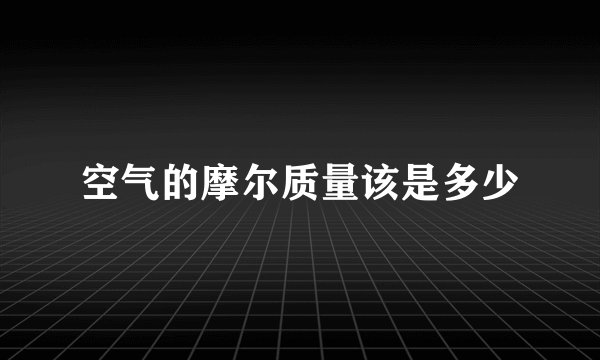 空气的摩尔质量该是多少