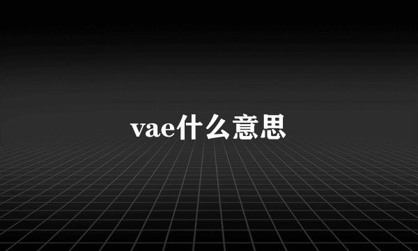 vae什么意思