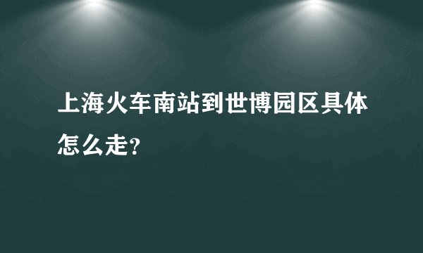 上海火车南站到世博园区具体怎么走？