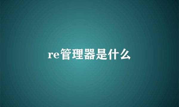 re管理器是什么