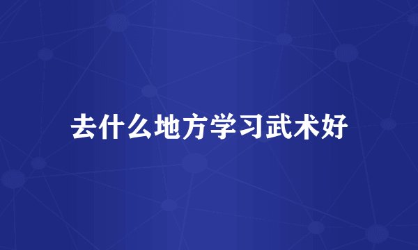 去什么地方学习武术好