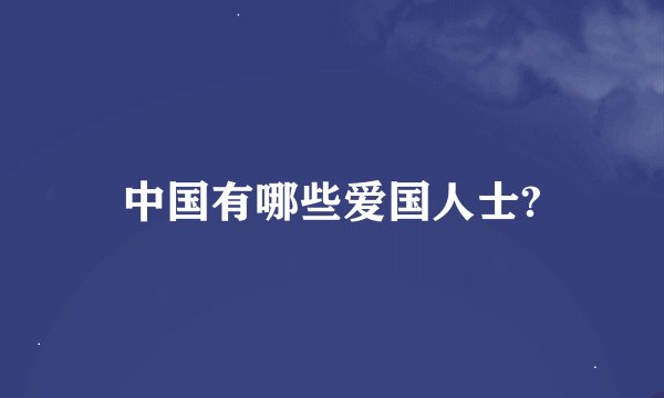 中国有哪些爱国人士?