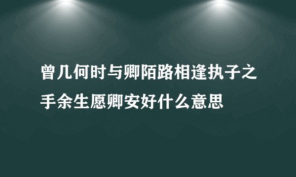 曾几何时与卿陌路相逢执子之手余生愿卿安好什么意思