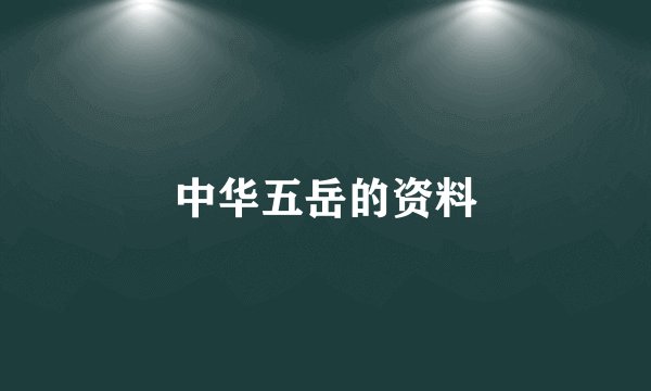 中华五岳的资料