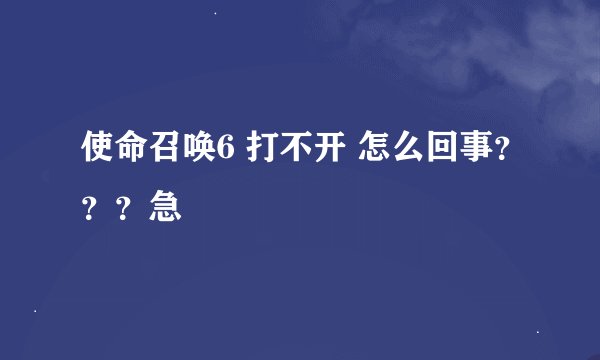 使命召唤6 打不开 怎么回事？？？急