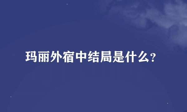 玛丽外宿中结局是什么？