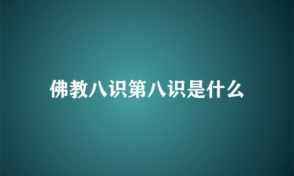 佛教八识第八识是什么