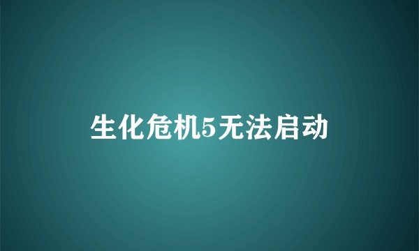 生化危机5无法启动