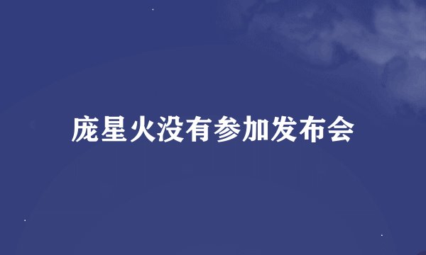 庞星火没有参加发布会
