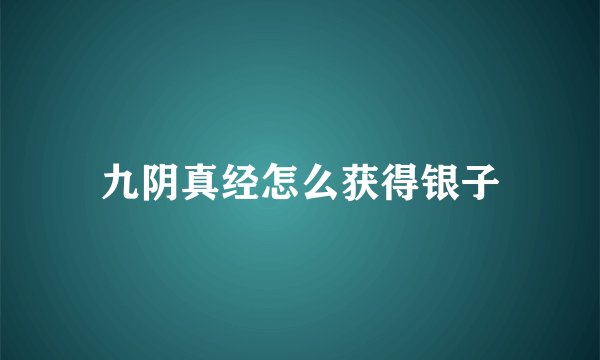 九阴真经怎么获得银子