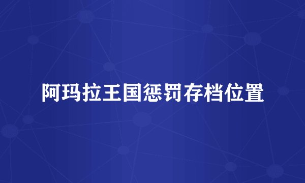 阿玛拉王国惩罚存档位置