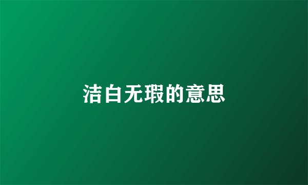 洁白无瑕的意思