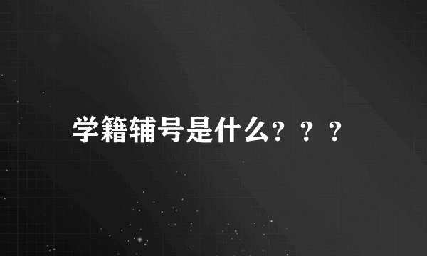 学籍辅号是什么？？？