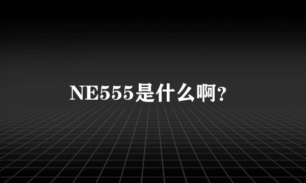 NE555是什么啊？