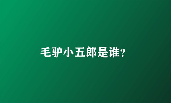 毛驴小五郎是谁？