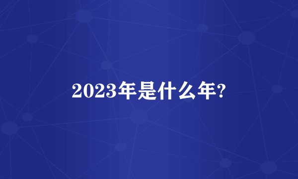 2023年是什么年?