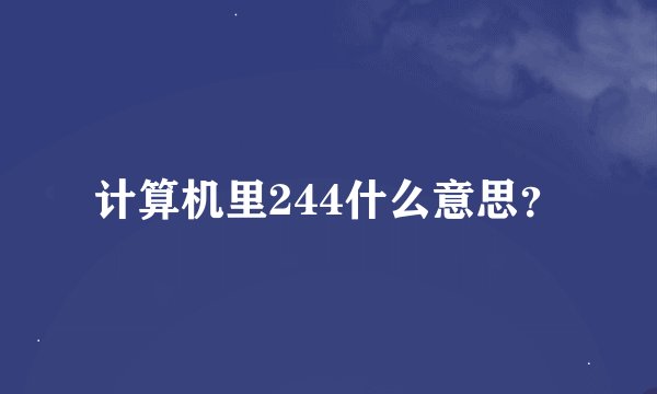 计算机里244什么意思？