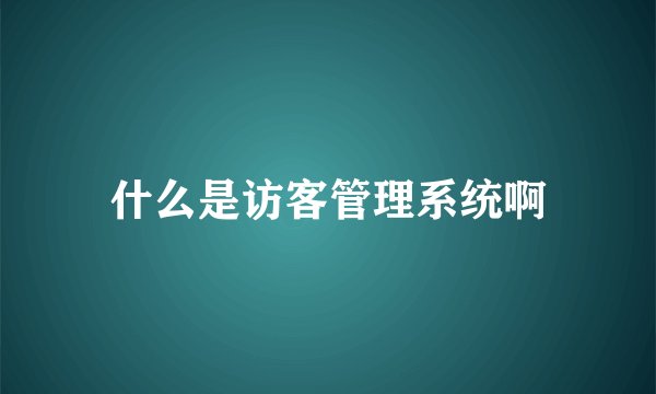 什么是访客管理系统啊