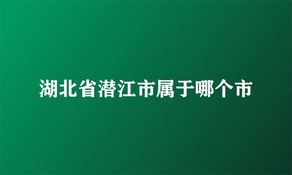 湖北省潜江市属于哪个市