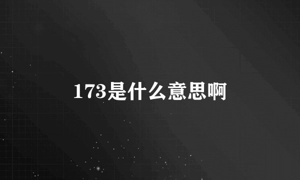 173是什么意思啊