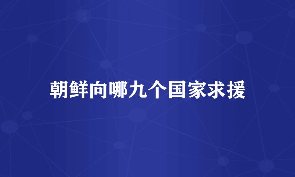 朝鲜向哪九个国家求援