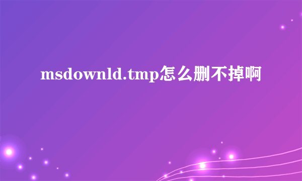 msdownld.tmp怎么删不掉啊
