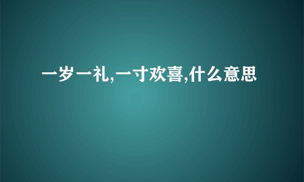 一岁一礼,一寸欢喜,什么意思