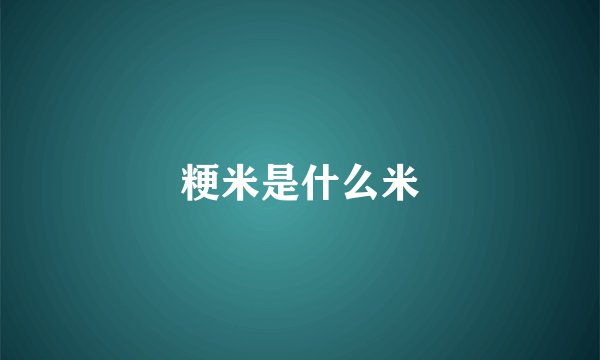 粳米是什么米
