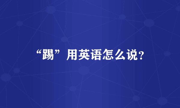 “踢”用英语怎么说？
