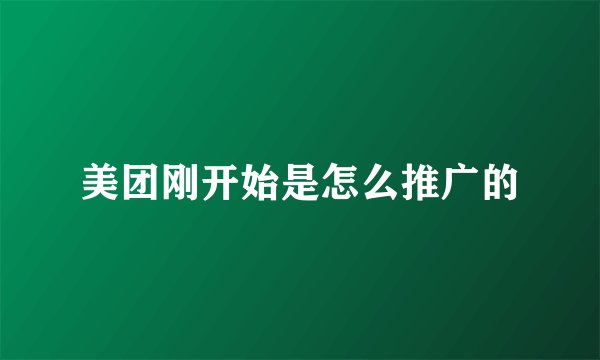 美团刚开始是怎么推广的