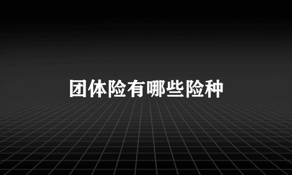 团体险有哪些险种