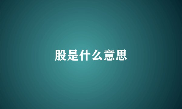 股是什么意思