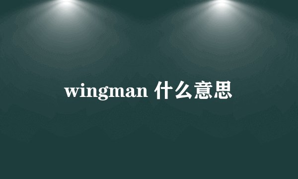 wingman 什么意思