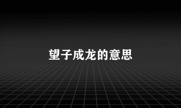 望子成龙的意思