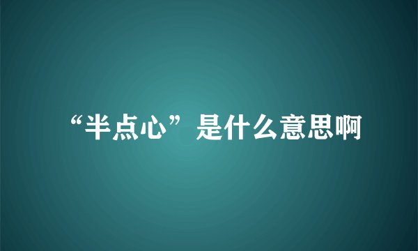 “半点心”是什么意思啊