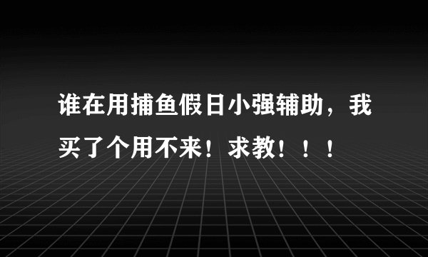 谁在用捕鱼假日小强辅助，我买了个用不来！求教！！！